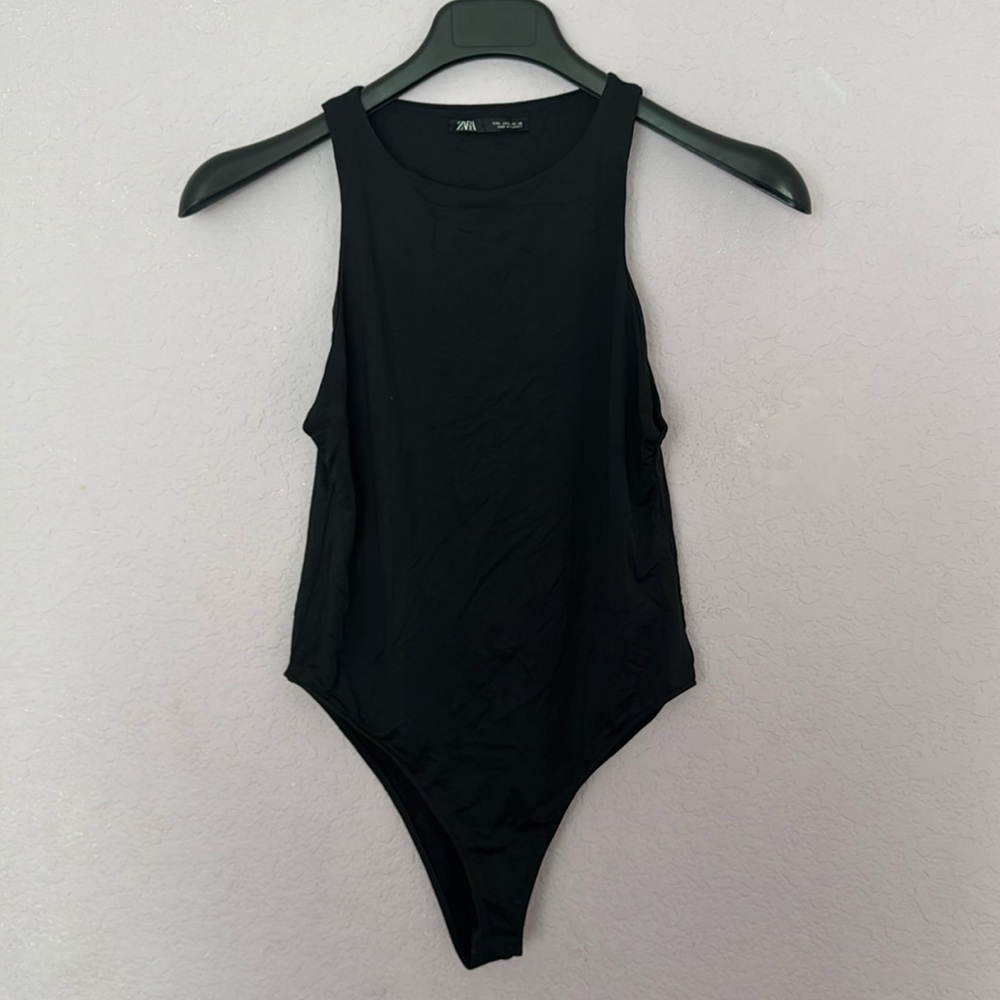 Black Tank Bodysuit Top